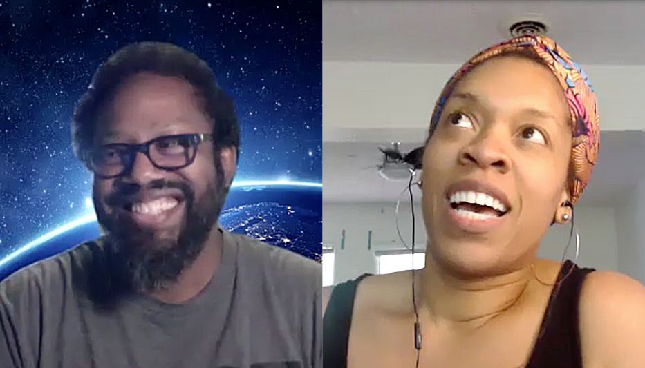 Dr. Mark Lomax, II and Mosaic Education Network founder Melissa Crum talk via Zoom