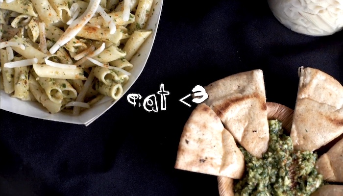 Screen shot from cooking video by Cameron Granger and Willowbeez SoulVeg